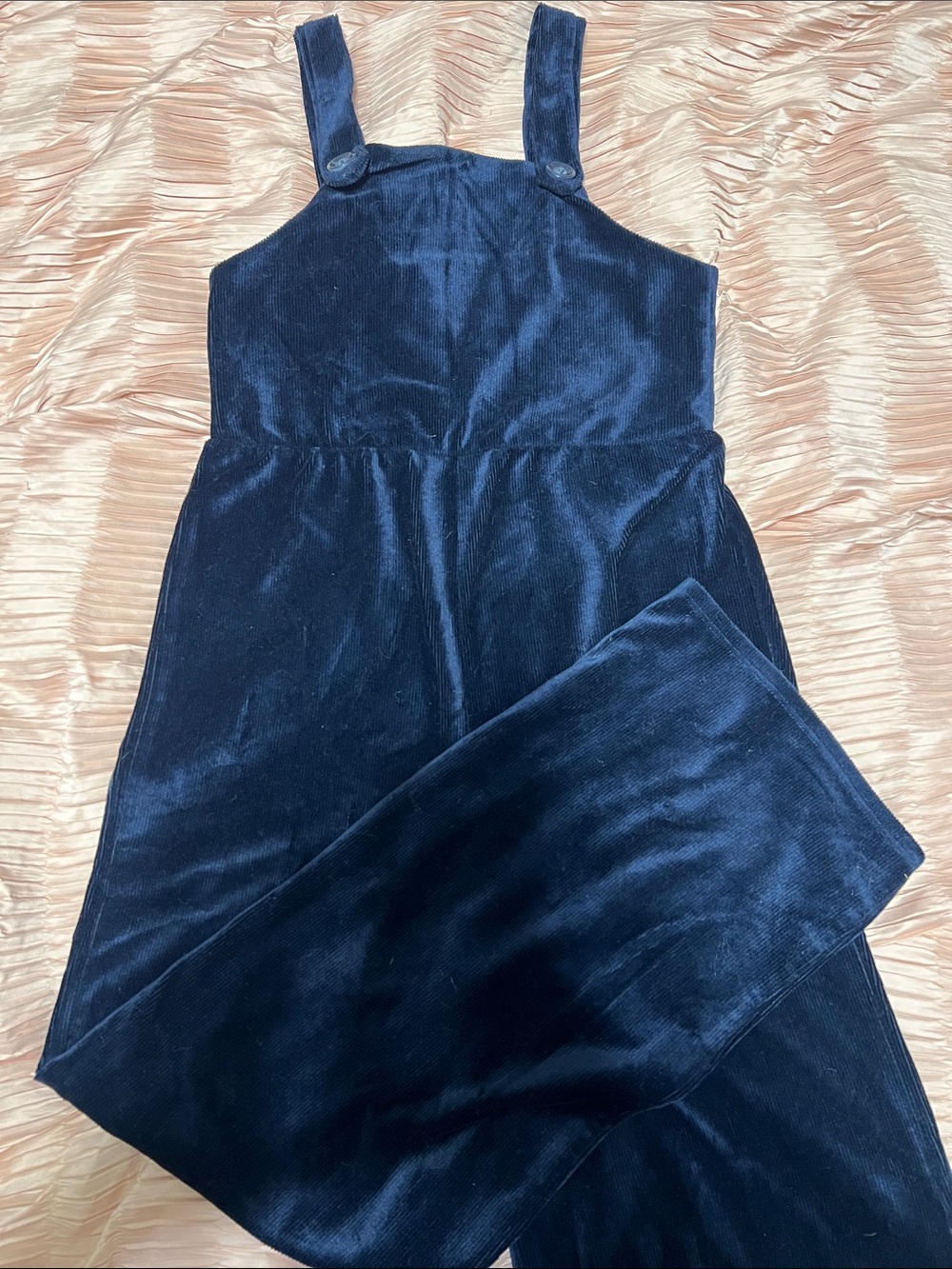 Knitworks Navy Blue Velvet Overalls
